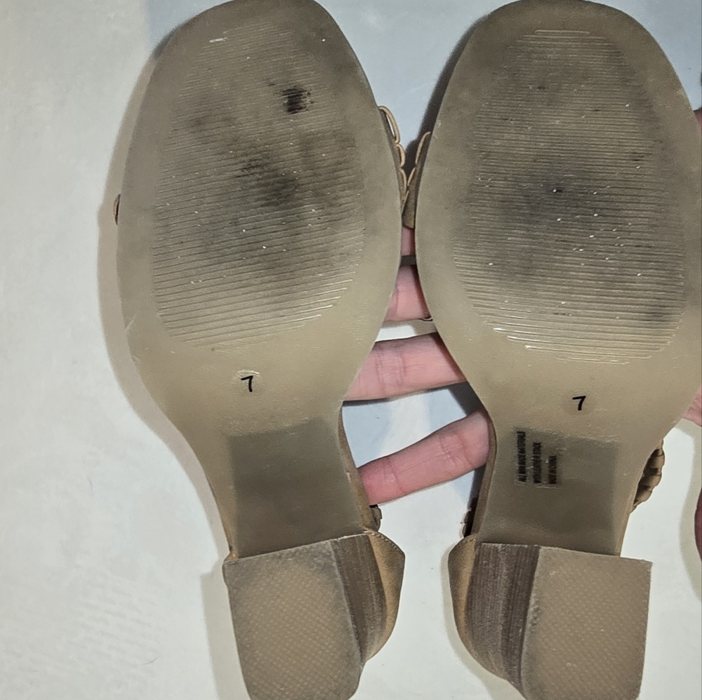 Dolce Vita Cecely Tan Braided Heels Dressy Neutral Party Evening - Picture 7 of 7